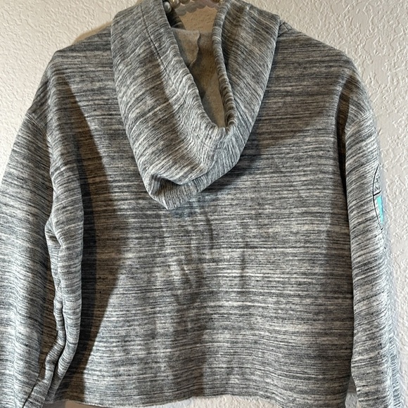 PINK Victoria’s Secret Cropped Hoodie Grey & White Size Small - Picture 5 of 10